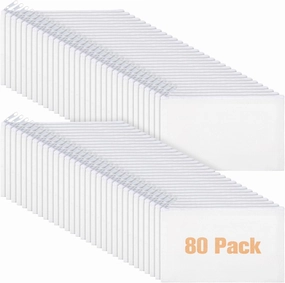 Reginary 80 Pack Canvas Zipper Makeup Bags Bulk Pencil Pouches Blank DIY Craft Canvas Cosmetic Bag Pouch with Zipper for Makeup Cosmetic Toiletry Stationary Storage (All White)