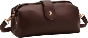 Retro Purse, Vintage Coffee Doctor Bag Purse for Women with Buckle, PU Leather Doctor Bag with Adjustable Strap, Vintage Purses for WomenBag