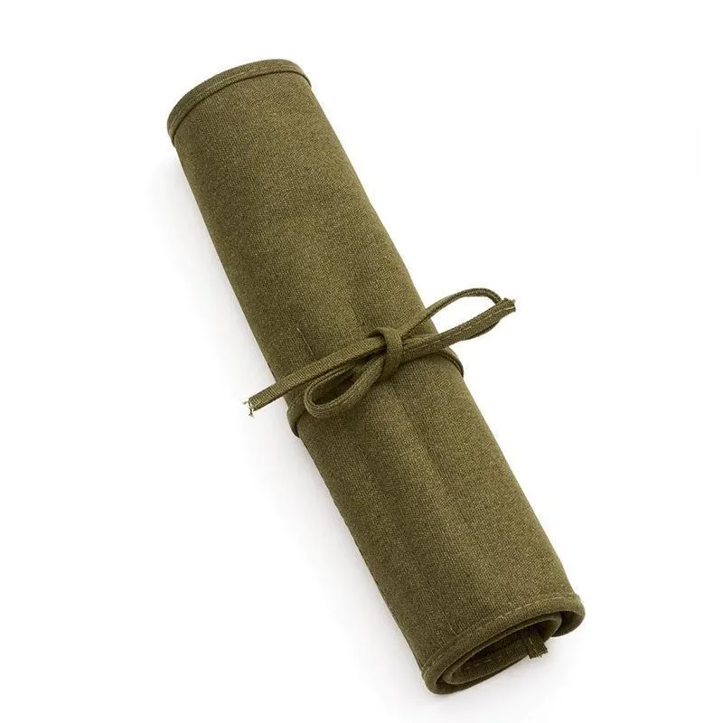 Roll Up Paint Brush Holder Canvas Bag Draw Storage Case Organizer Artist Army