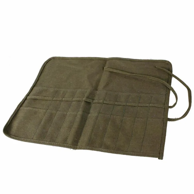 Roll Up Paint Brush Holder Canvas Bag Draw Storage Case Organizer Artist Army