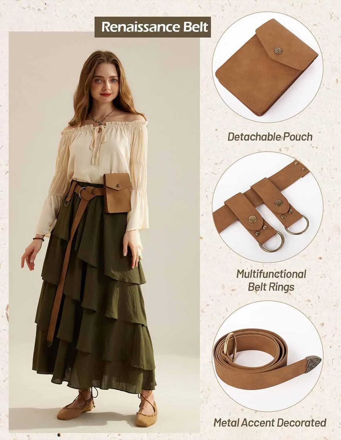 Scarlet Darkness Renaissance Belt Pouch Medieval Leather Bag Belt Costume Accessories
