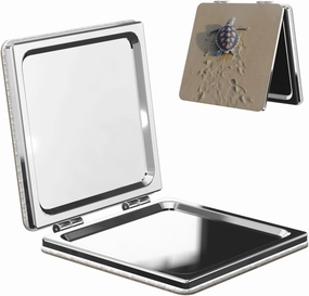 Sea Turtle Sand Beach Women Small Pocket Mirror Travel Cosmetic Mirror Folding Handheld Makeup Mirror