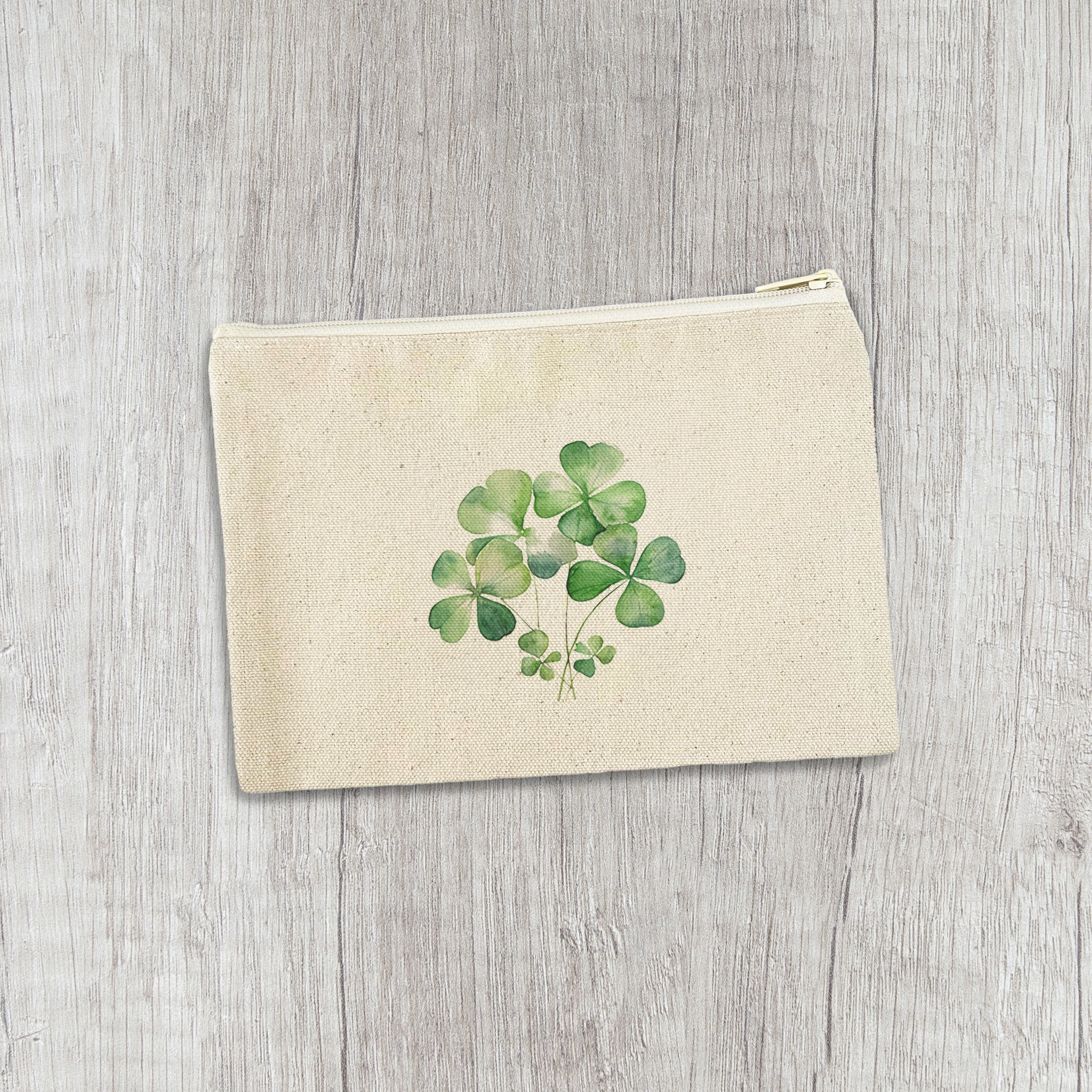 Shamrock Bunch - St. Patrick's Day Canvas Zipper Pouch