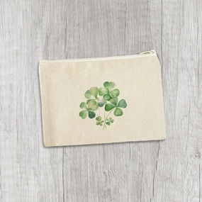 Shamrock Bunch - St. Patrick's Day Canvas Zipper Pouch