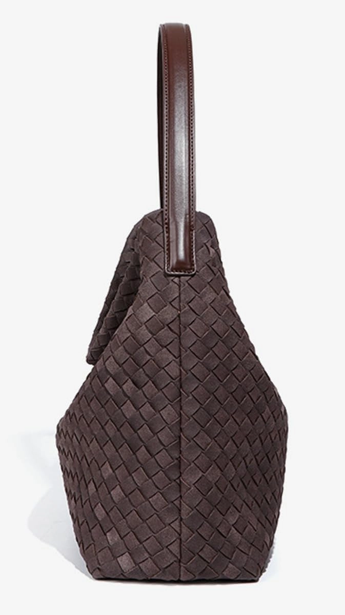 Slouchy Suede Woven Hobo Bags Women Trendy Suede Purse Crossbody Crescent Shoulder Satchel Bag Top Handle Tote Handbag
