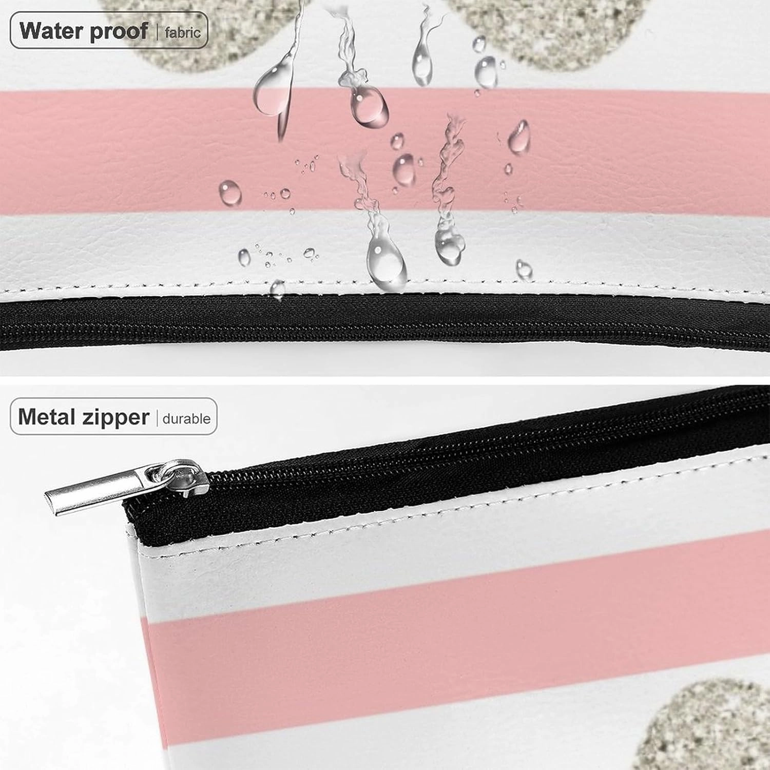 Small Cosmetic Bag, Silver Glitter Heart Makeup Bags Elegant Roomy Pouch for Women,Travel Toiletry Accessories Organizer