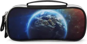 Space Planet Earth Leather Makeup Bag Portable Small Cosmetic Organizer Waterproof Toiletry Bags Brushes Pencils And Travel Make Up Accessories