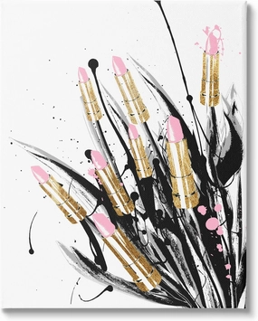 Stupell Industries Contemporary Lipstick Glam Makeup Canvas Wall Art, Design by Lil' Rue
