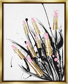 Stupell Industries Contemporary Lipstick Glam Makeup Floating Framed Wall Art, Design by Lil' Rue