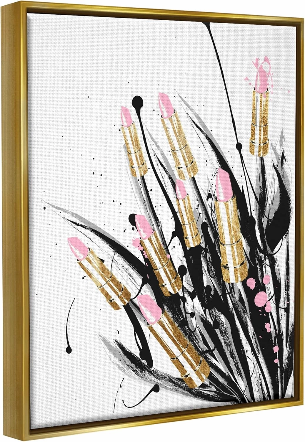Stupell Industries Contemporary Lipstick Glam Makeup Floating Framed Wall Art, Design by Lil' Rue