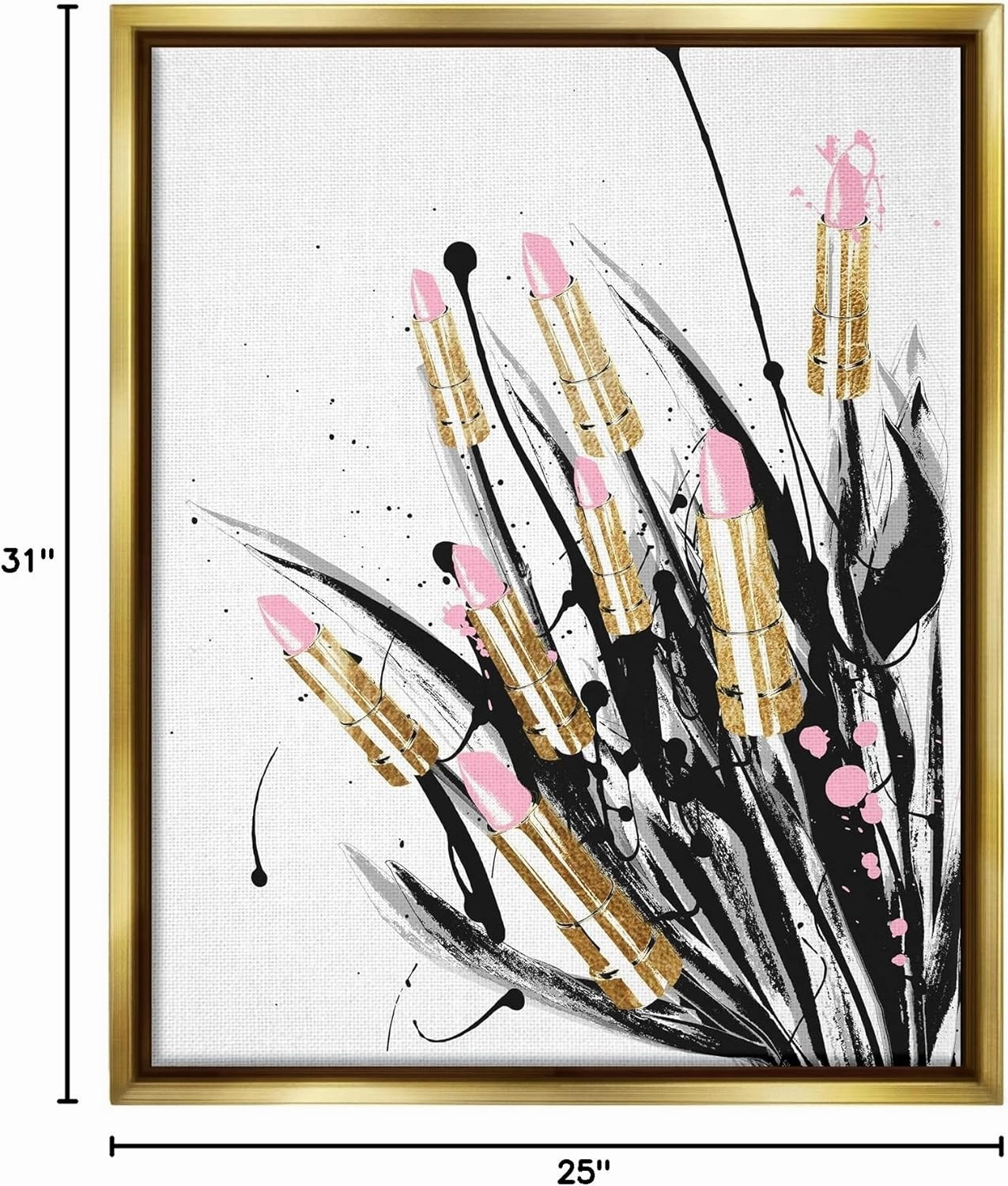Stupell Industries Contemporary Lipstick Glam Makeup Floating Framed Wall Art, Design by Lil' Rue