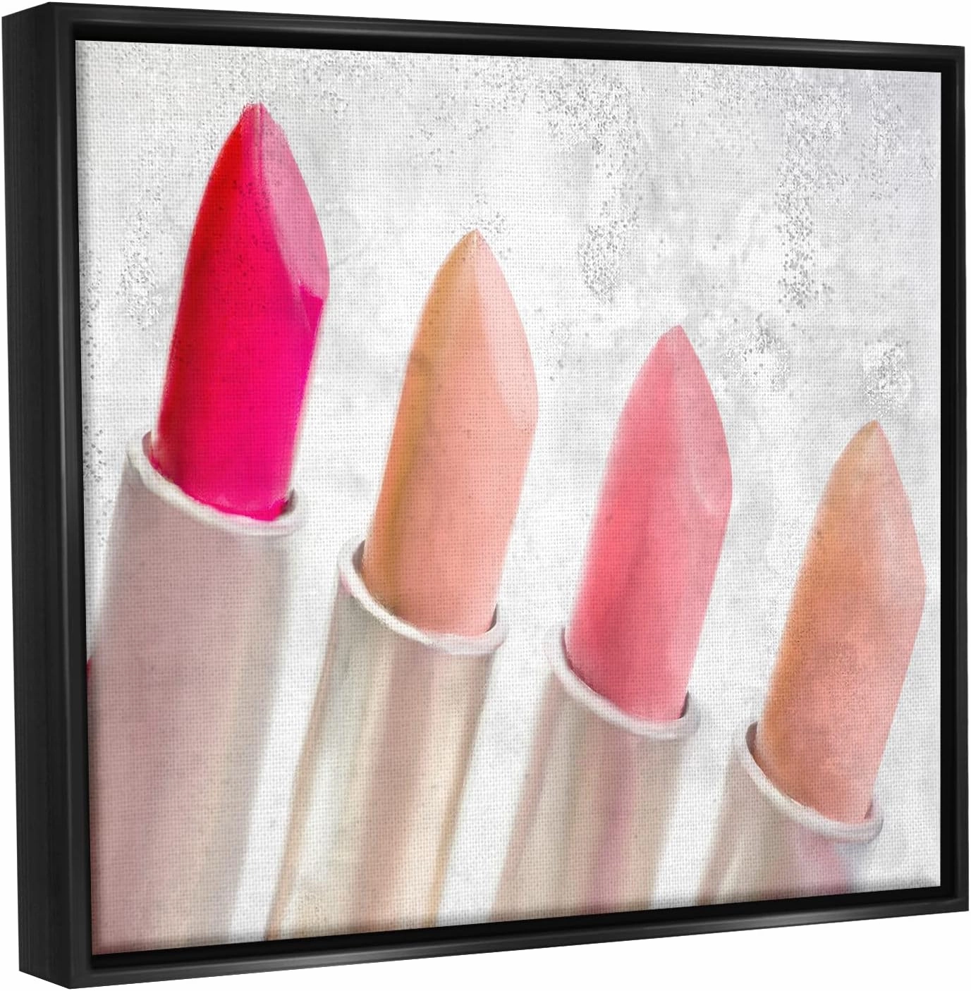Stupell Industries Stylish Lipstick Assortment Dazzling Glam Makeup Floating Framed Wall Art, Design By Kim Allen