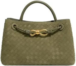 Suede Woven Tote Bag for Women PU Leather Crossbody Bag Shoulder Bag Casual Handbag Satchel for Work Travel 2025