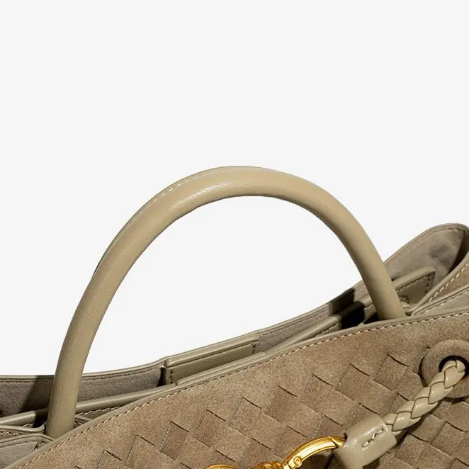 Suede Woven Tote Bag for Women PU Leather Crossbody Bag Shoulder Bag Casual Handbag Satchel for Work Travel 2025