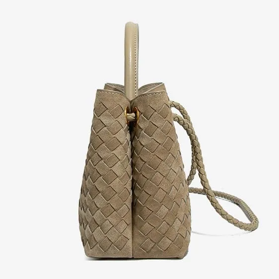 Suede Woven Tote Bag for Women PU Leather Crossbody Bag Shoulder Bag Casual Handbag Satchel for Work Travel 2025