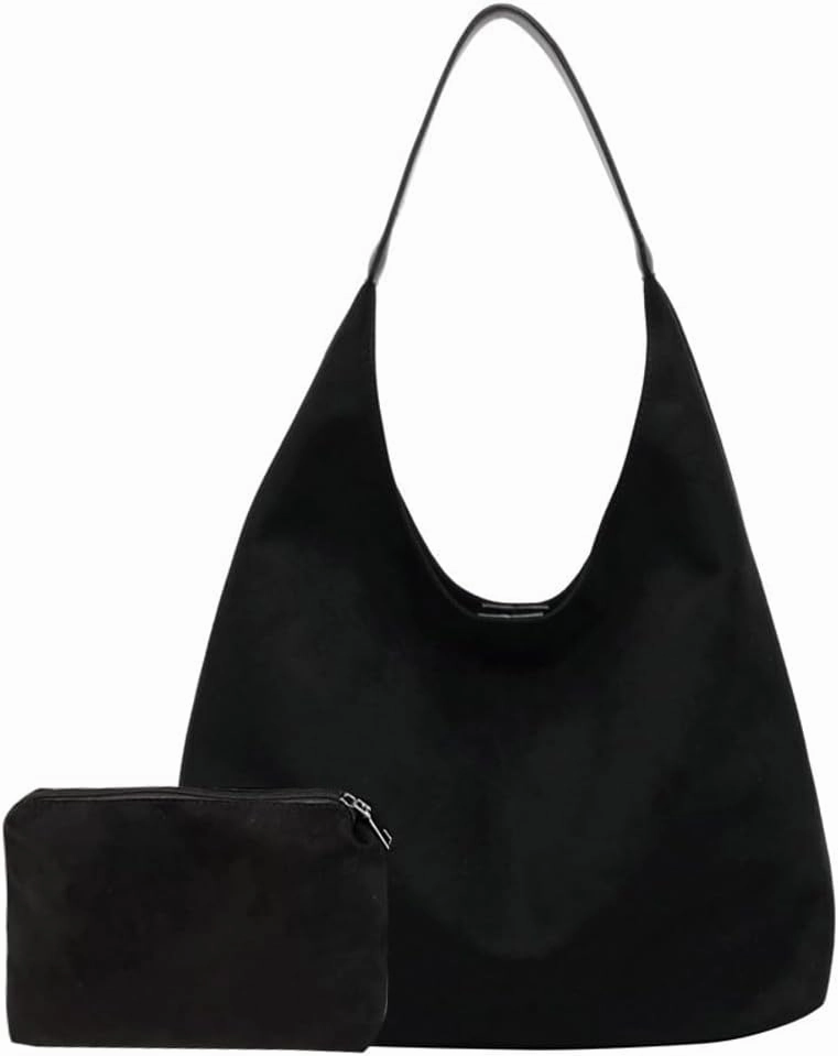 Suede Slouchy Women's Tote Shoulder Satchel Large Brown Office Travel Underarm Bag