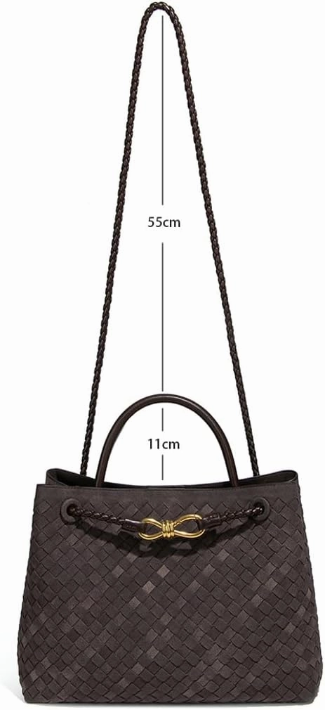 Suede Woven Tote Bag for Women PU Leather Hobo Bags Casual Crossbody Purse Shoulder Satchel Bag Top Handle Tote Handbag