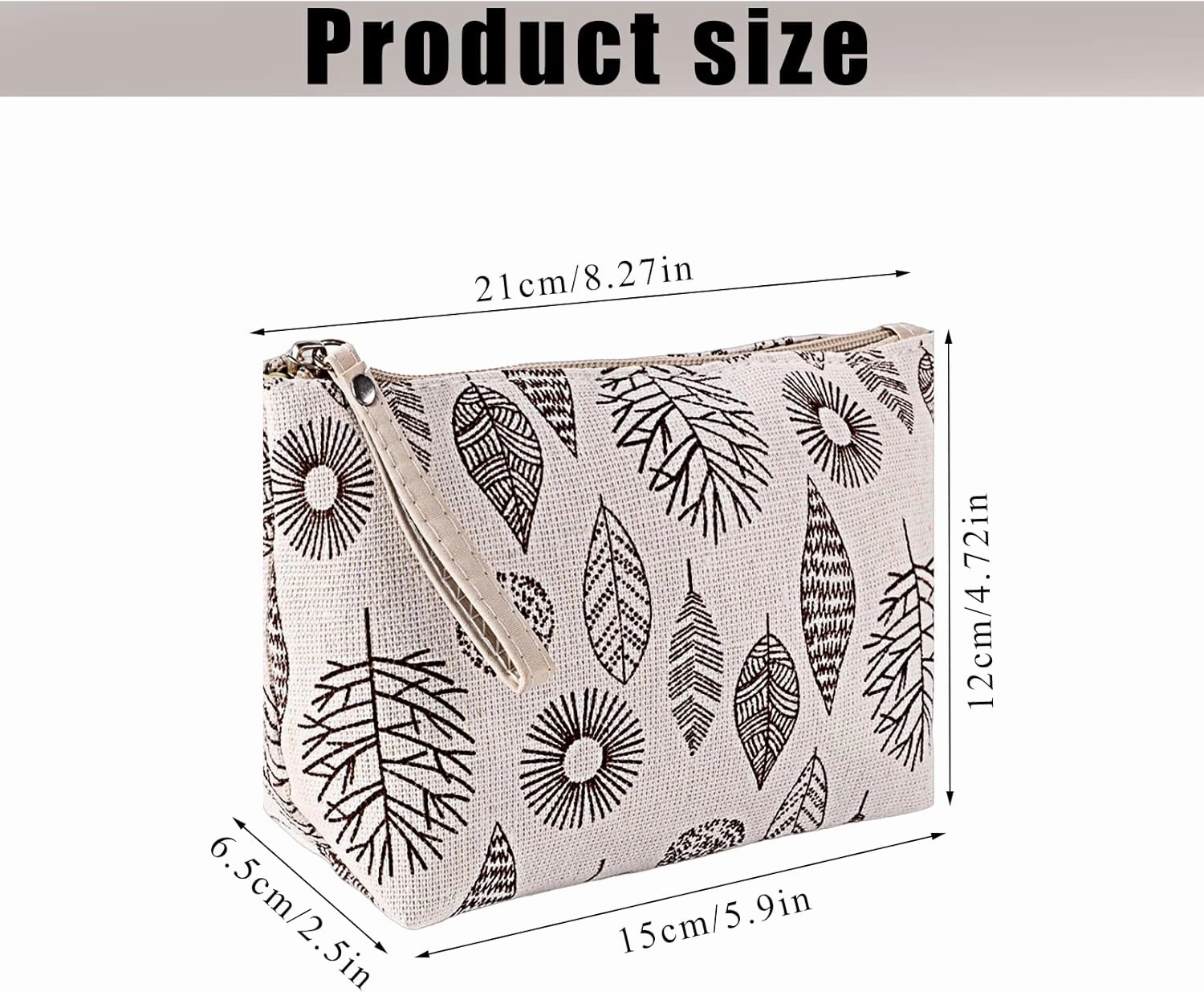 SUMAJU 4 Pcs Canvas Cosmetic Bag, Multi-function Travel Makeup Bag Cosmetic Pouch with Zipper Travel Toiletry Bag Small Makeup Pouch Christmas Gifts Stocking Stuffers for Women