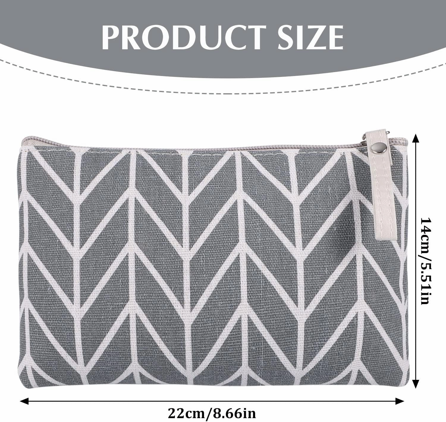 SUMAJU 8 Pcs Canvas Cosmetic Bag, Multi-function Travel Makeup Bag Cosmetic Pouch with Zipper Travel Toiletry Bag Small Makeup Pouch Christmas Gifts Stocking Stuffers for Women