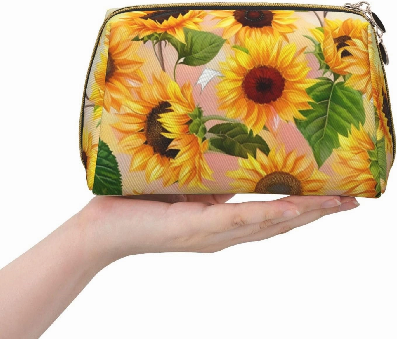 Sunflower Toiletry Pouch, Travel-Friendly Makeup Organizer For Makeup Brushes, Lipsticks