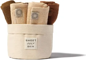 SWEET JULY Skin Face Towel Set Day & Night, Makeup Removal, 100% Cotton, Soft, Absorbent, Daily Use, Pack of 6