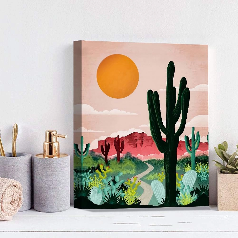 TANXM Framed National Park Canvas Wall Art, Mountain & Desert Prints Set of 4 (8 x 10 in, Built-in Frame)