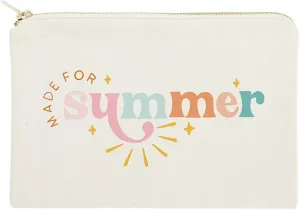 The Cotton & Canvas Co. Made For Summer Cotton Canvas Cosmetic Bag, Toiletry Bag and Travel Makeup Pouch, Summer, Beach, Bridesmaid, Gift for Her, Wedding, Vacation