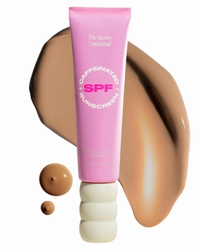 The Skinny Confidential Caffeinated Mineral Sunscreen, SPF 40 - Fragrance-Free Face Sunscreen with No White Cast - Non-Greasy & Lightweight Sun Screen Lotion Reduce Wrinkles, Redness & Puffiness