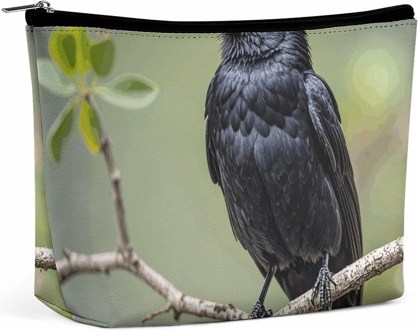 Toiletry Bag for Women Black Crow Birds on A Branch Cosmetic Bag Portable Capacity Travel Makeup Bags with Zipper Lightweight Cute Beauty Makeup Organizer for Traveling, Accessories, Essentials