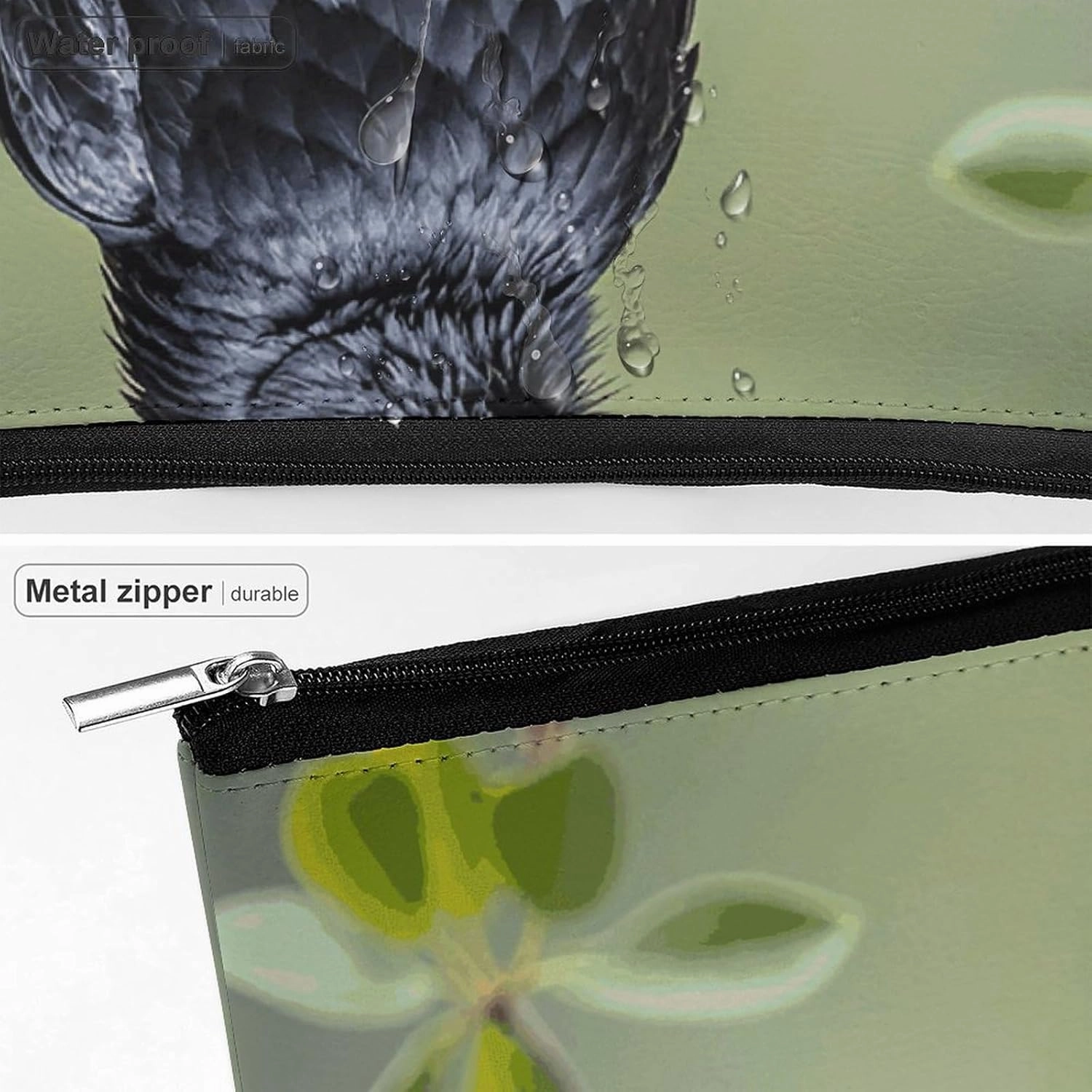 Toiletry Bag for Women Black Crow Birds on A Branch Cosmetic Bag Portable Capacity Travel Makeup Bags with Zipper Lightweight Cute Beauty Makeup Organizer for Traveling, Accessories, Essentials