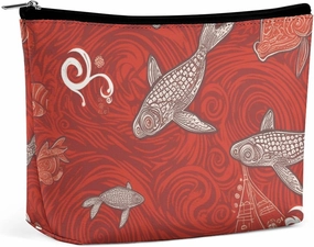 Toiletry Bag for Women Red Sea Animal Cosmetic Bag Portable Capacity Travel Makeup Bags with Zipper Lightweight Cute Beauty Makeup Organizer for Traveling, Accessories, Essentials