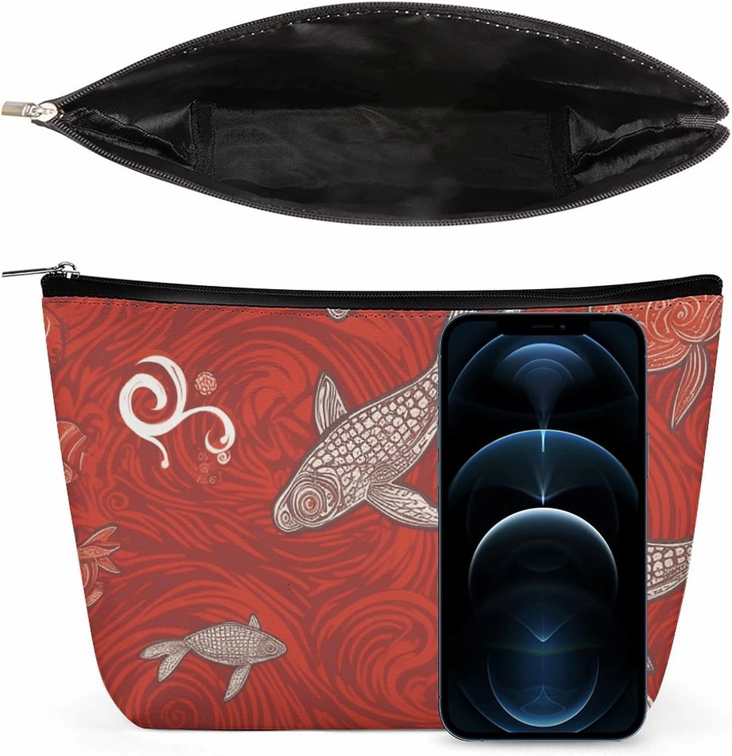 Toiletry Bag for Women Red Sea Animal Cosmetic Bag Portable Capacity Travel Makeup Bags with Zipper Lightweight Cute Beauty Makeup Organizer for Traveling, Accessories, Essentials
