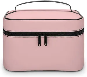 Travel Makeup Bag, Baby Pink (Solid Color) Cosmetic Bags for Women Large Capacity Waterproof Toiletry Bag Make up Organizer