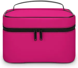 Travel Makeup Bag, Bright Pink Cosmetic Bags for Women Large Capacity Waterproof Toiletry Bag Make up Organizer