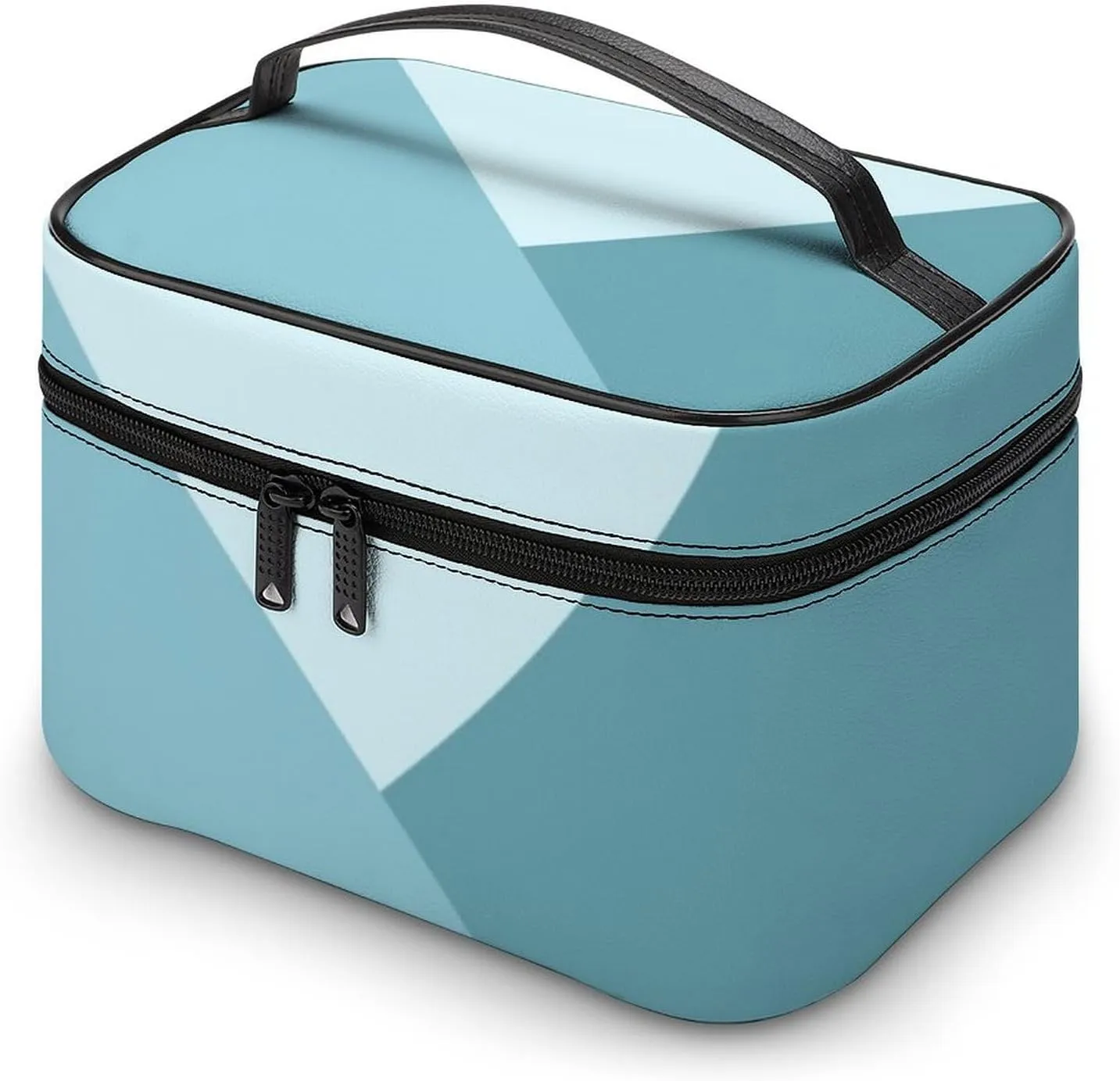 Travel Makeup Bag, Light Aqua Teal Green Ocean Blue Cosmetic Bags for Women Large Capacity Waterproof Toiletry Bag Make up Organizer