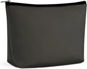 Travel Makeup Bag, Solid Black Elegant Modern Cosmetic Bags for Women Large Capacity Waterproof Toiletry Pouch Make up Organizer