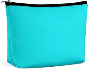 Travel Makeup Bag, Solid Plain Bright Turquoise Cosmetic Bags for Women Large Capacity Waterproof Toiletry Pouch Make up Organizer