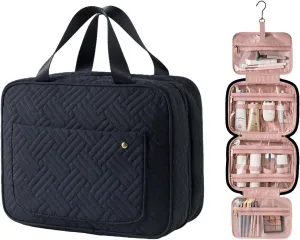 Travel Toiletry Bag for Women Men with Hanging Hook, Large Capacity Makeup Bag, Hanging Organizer Cosmetic Bag for Essentials Accessories
