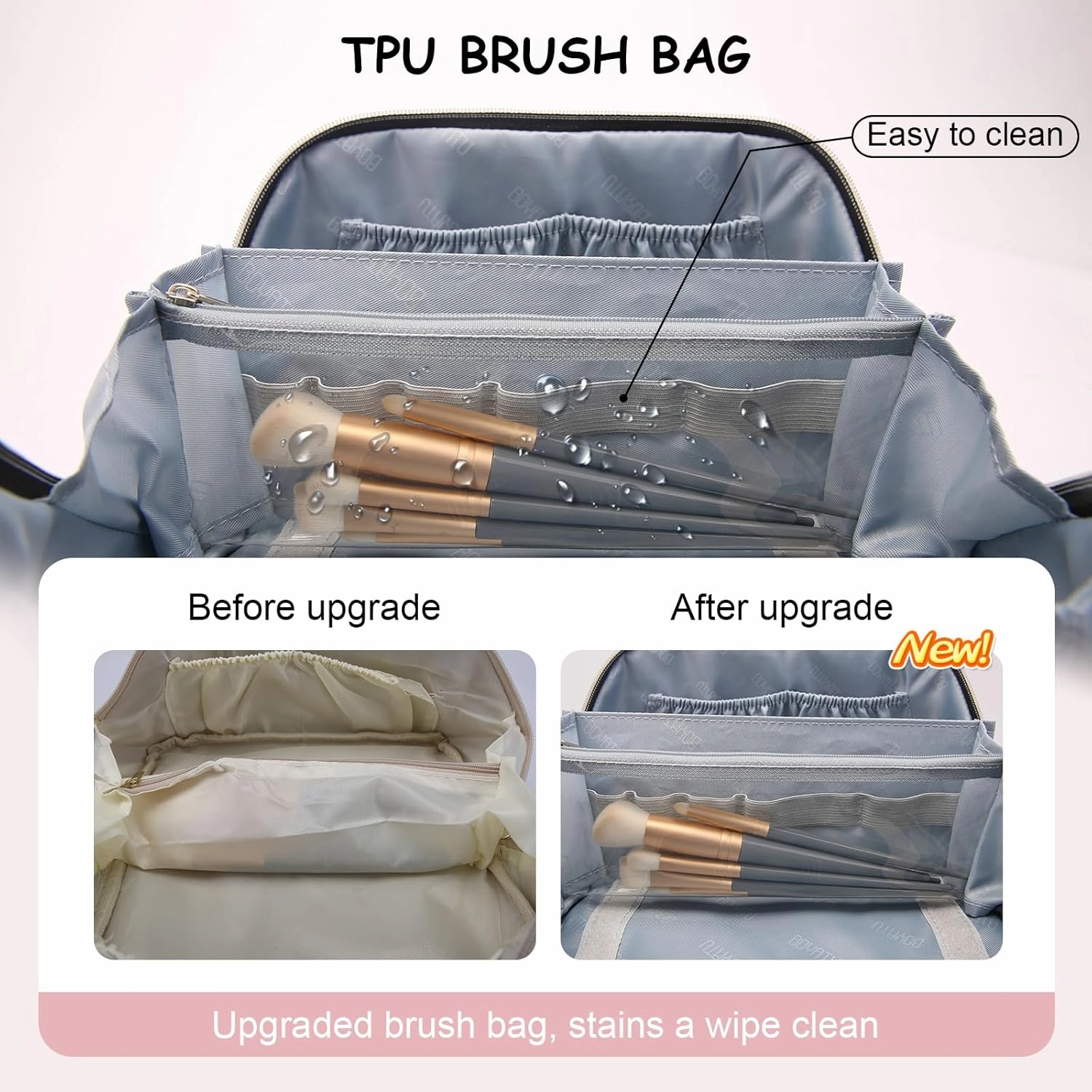 Travel Cosmetic Bag Makeup Bags for Women: Western Boho Makeup Bag Set of 3 - Large Vegan Leather Cosmetic Organizer Bags with Compartments & Handle & Divider(Pink)