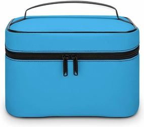 Travel Makeup Bag, Blue Modern Trendy Stylish Cosmetic Bags for Women Large Capacity Waterproof Toiletry Bag Make up Organizer