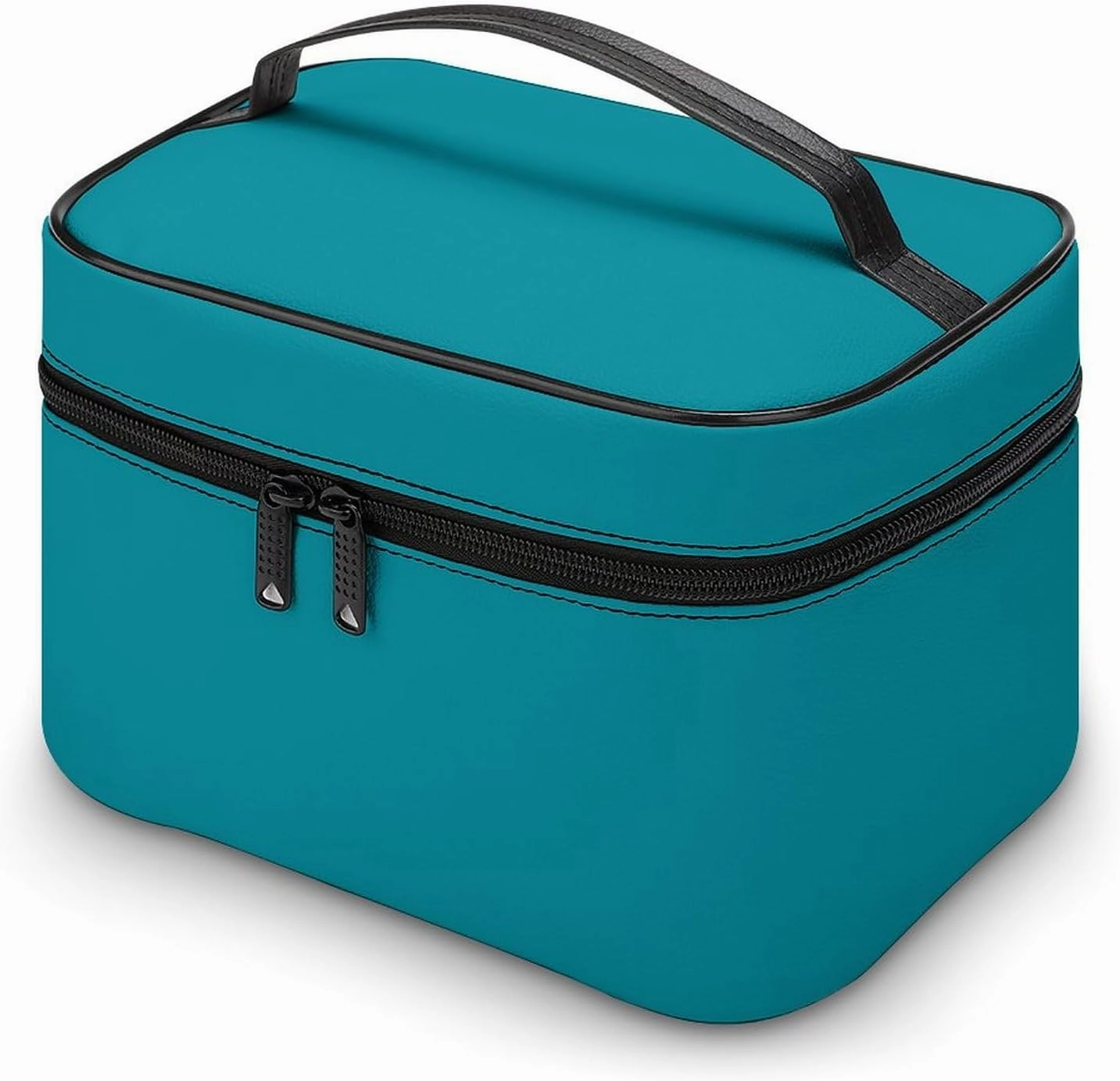 Travel Makeup Bag, Blue Personalized Aqua Teal Color Cosmetic Bags for Women Large Capacity Waterproof Toiletry Bag Make up Organizer