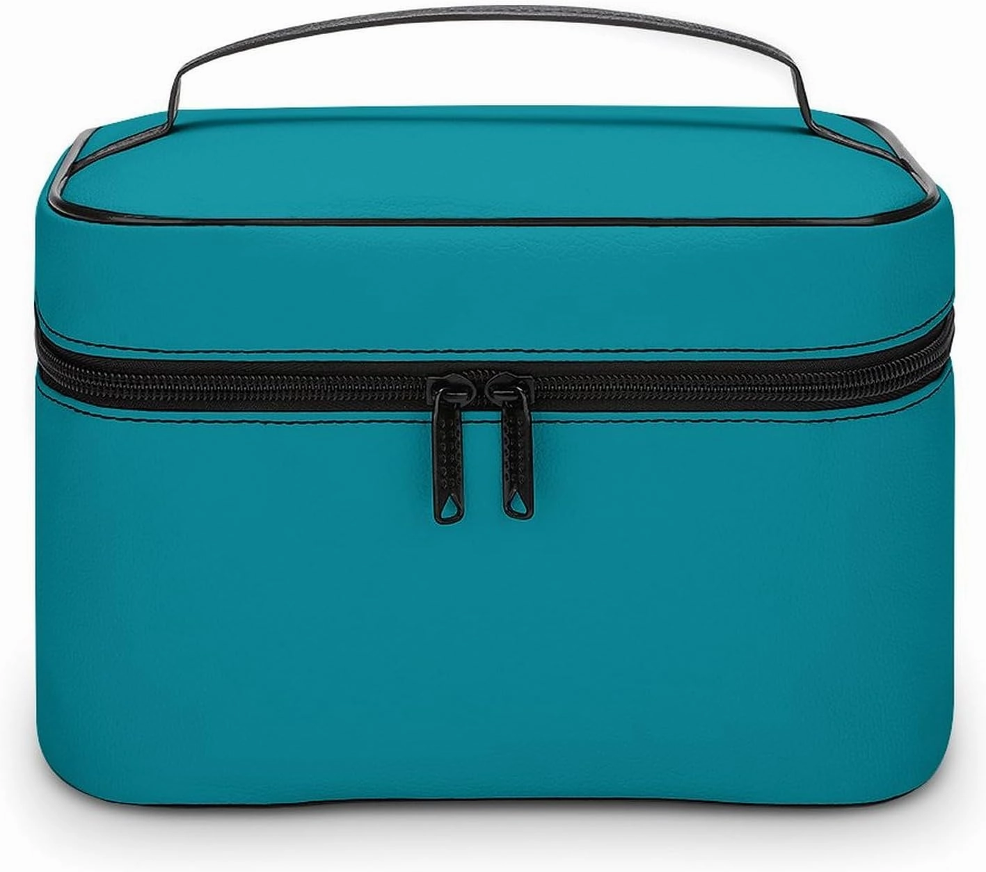 Travel Makeup Bag, Blue Personalized Aqua Teal Color Cosmetic Bags for Women Large Capacity Waterproof Toiletry Bag Make up Organizer