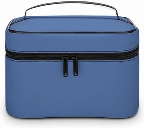 Travel Makeup Bag, Blue (Solid Color) Cosmetic Bags for Women Large Capacity Waterproof Toiletry Bag Make up Organizer