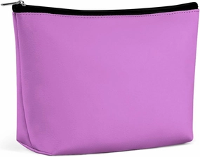 Travel Makeup Bag, Bright Purple Solid Color Background Cosmetic Bags for Women Large Capacity Waterproof Toiletry Pouch Make up Organizer