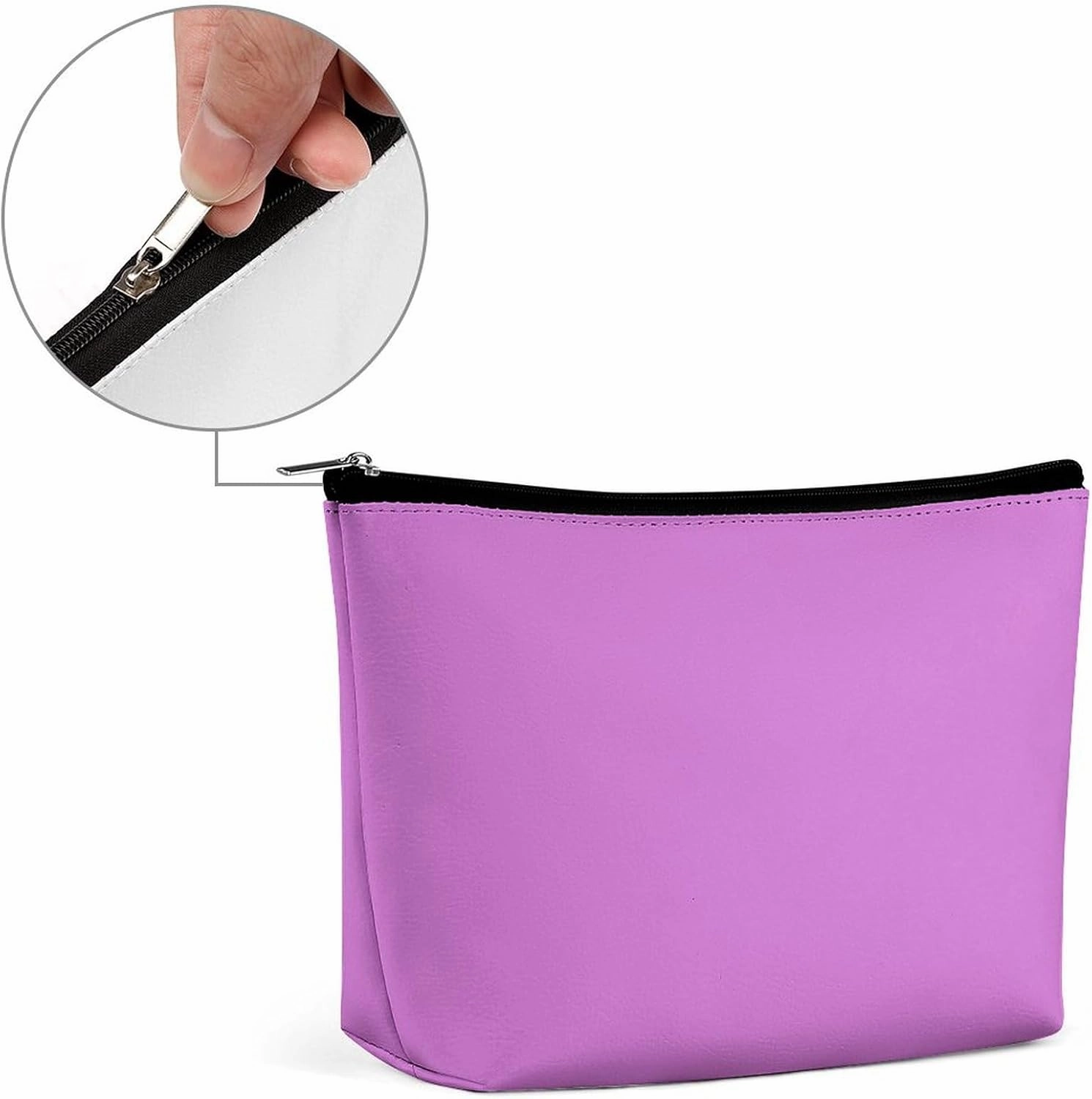 Travel Makeup Bag, Bright Purple Solid Color Background Cosmetic Bags for Women Large Capacity Waterproof Toiletry Pouch Make up Organizer