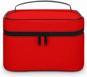 Travel Makeup Bag, Bright Red Cosmetic Bags for Women Large Capacity Waterproof Toiletry Bag Make up Organizer