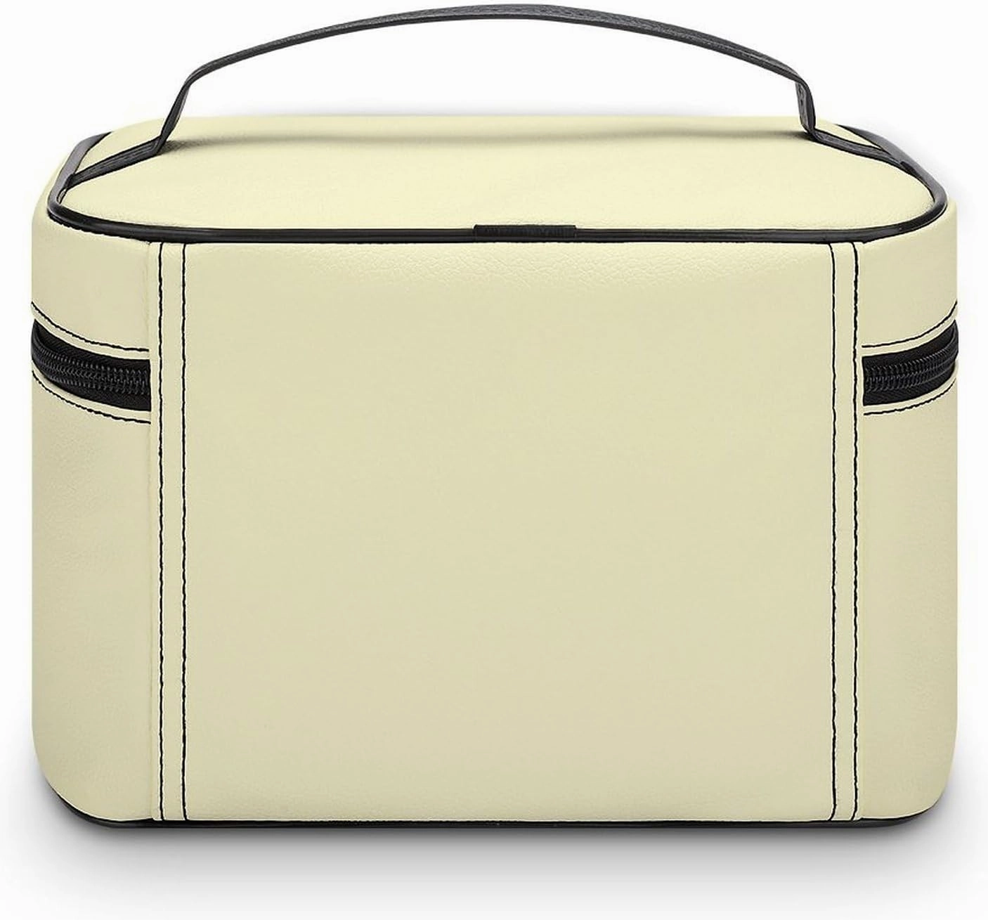 Travel Makeup Bag, Cream Yellow Modern Trendy Minimalist Cosmetic Bags for Women Large Capacity Waterproof Toiletry Bag Make up Organizer