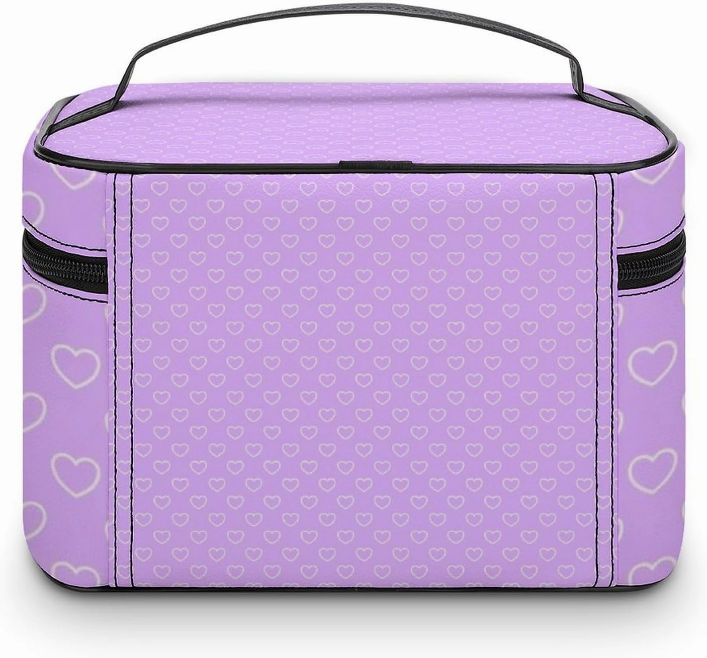 Travel Makeup Bag, Lilac Hearts Cosmetic Bags for Women Large Capacity Waterproof Toiletry Bag Make up Organizer