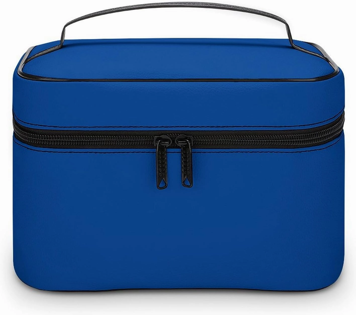Travel Makeup Bag, Minimalist Blue Solid Plain Simple Cosmetic Bags for Women Large Capacity Waterproof Toiletry Bag Make up Organizer