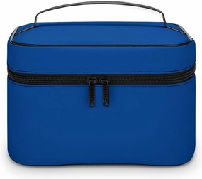 Travel Makeup Bag, Minimalist Blue Solid Plain Simple Cosmetic Bags for Women Large Capacity Waterproof Toiletry Bag Make up Organizer